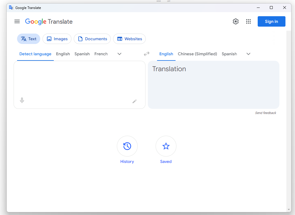 Google translate 截图